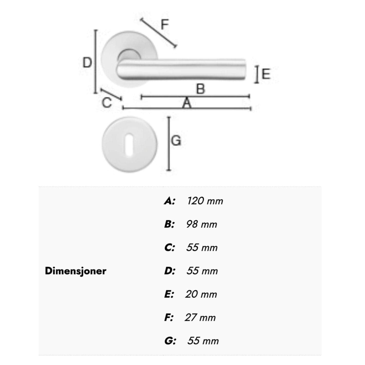 Beslagsboden Design 920 Innedørvridere Aluminium Beslagsboden Dørhåndtak innerdør SM-B920AN