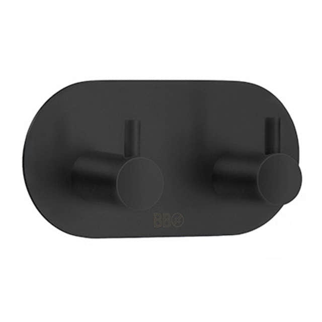 Beslagsboden Dobbel Krok 1102 - selvklebende Svart Beslagsboden Knagger SM-BB1102