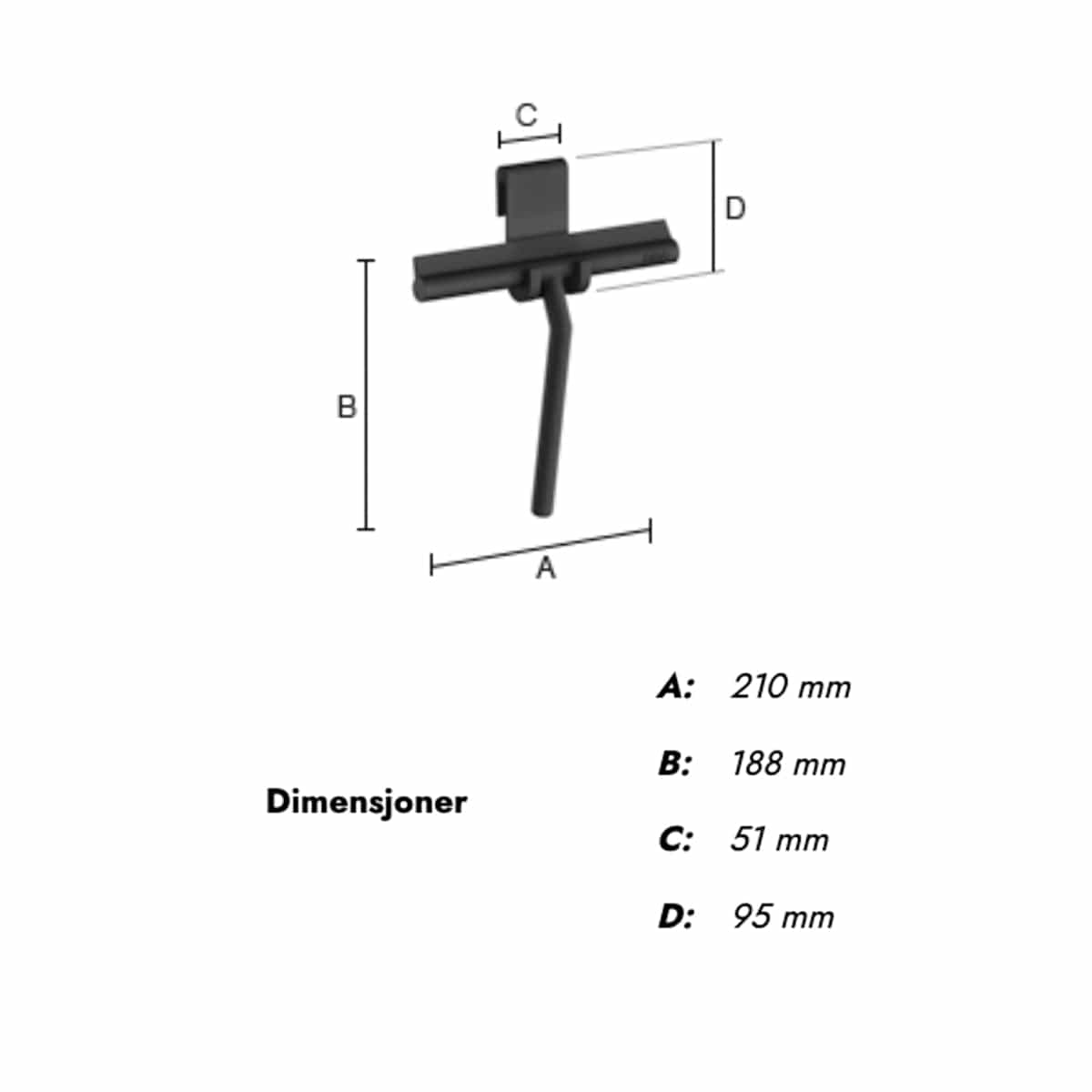 Beslagsboden Dusjnal 1310 - med holder Beslagsboden Dusjnal