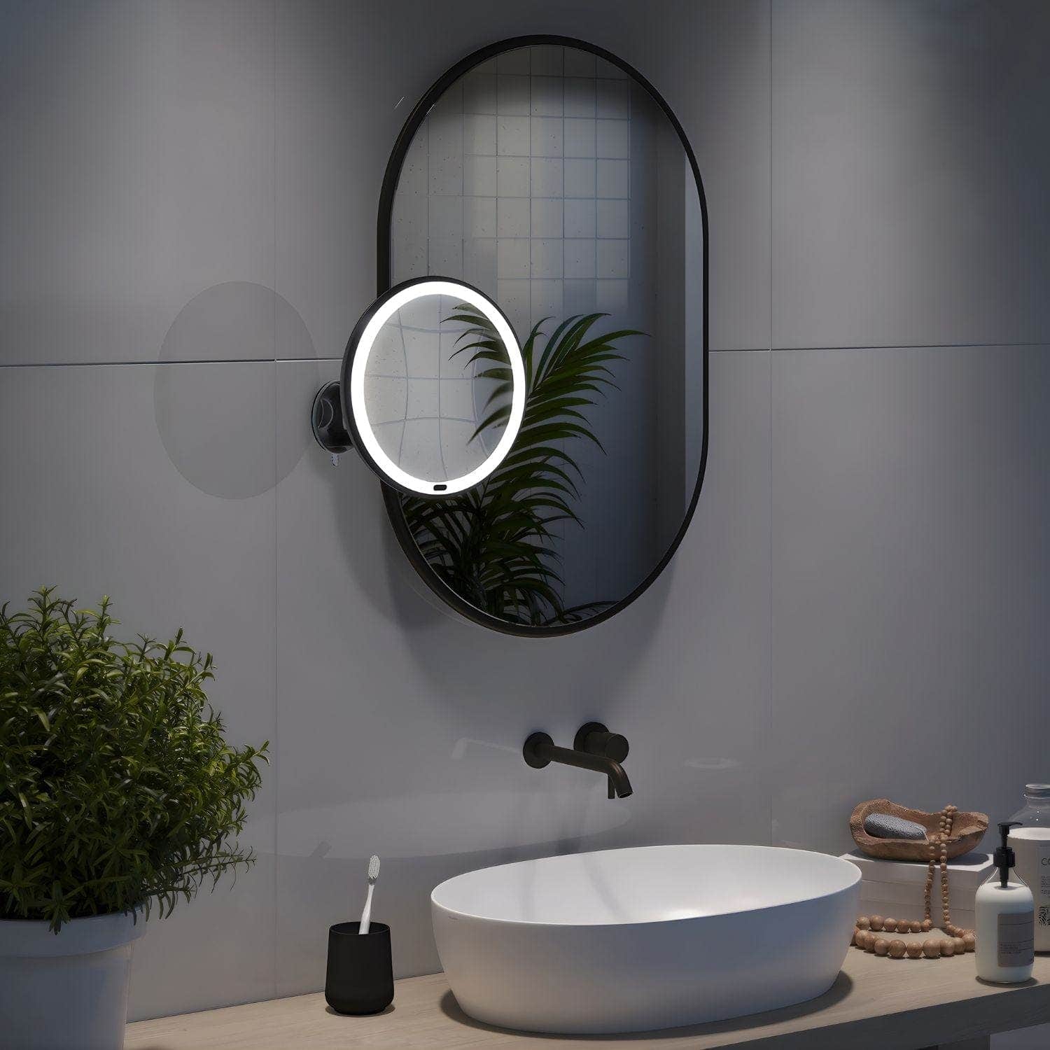 Beslagsboden Glow 630 Sminkespeil LED med sugekopp Beslagsboden Sminkespeil