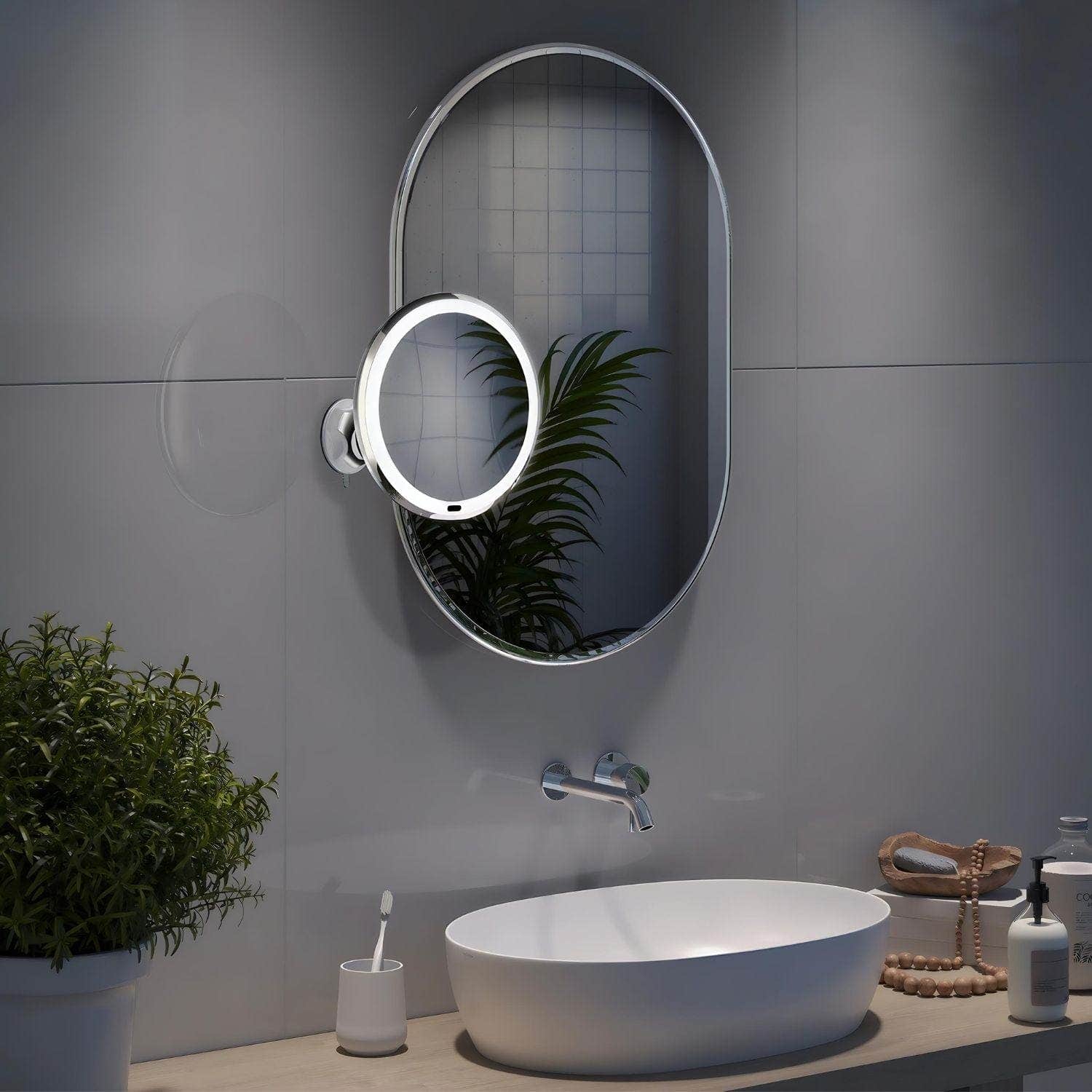 Beslagsboden Glow 630 Sminkespeil LED med sugekopp Beslagsboden Sminkespeil