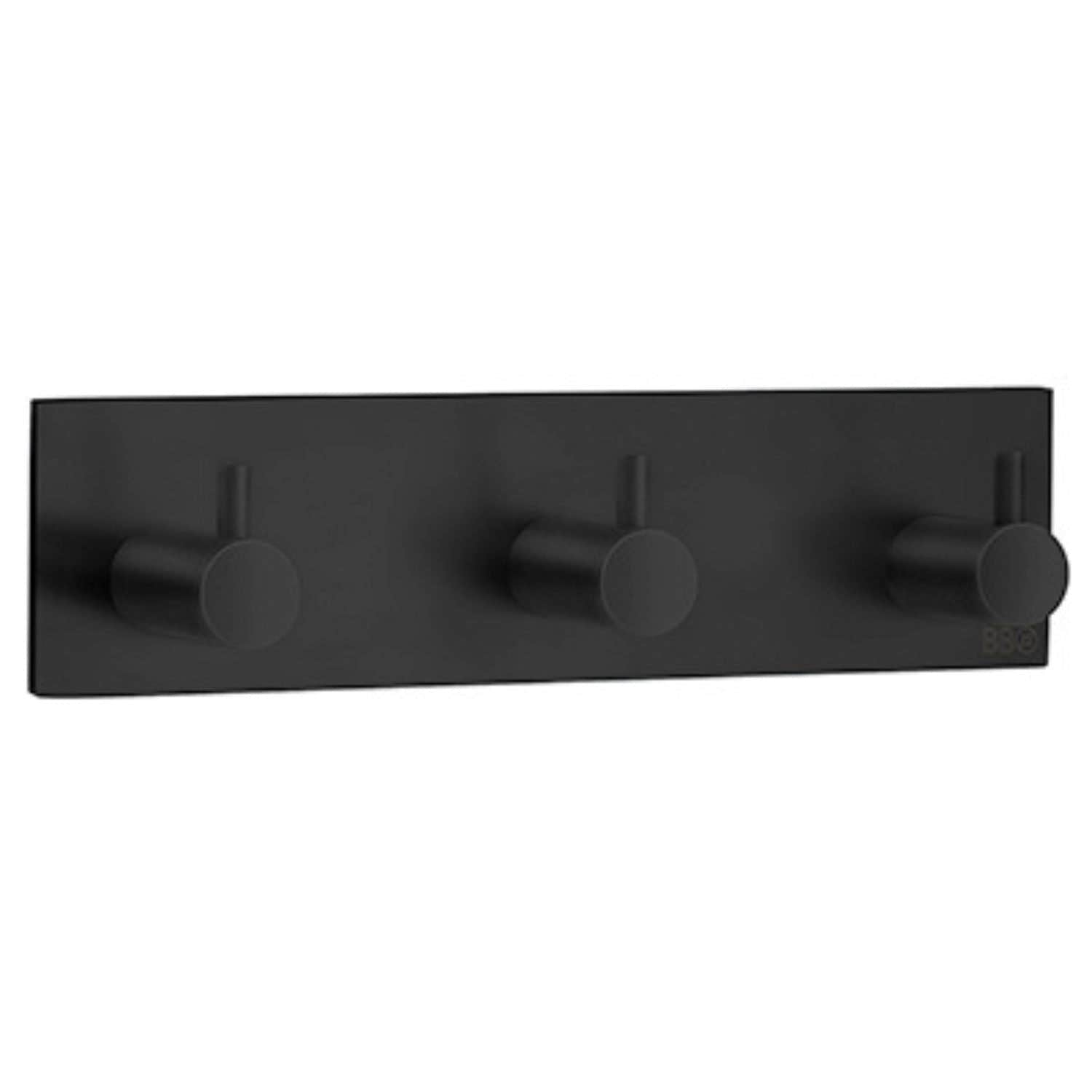 Beslagsboden Kroklist 3 Kroker 1107 - selvklebende Svart Beslagsboden Knagger SM-BB1107