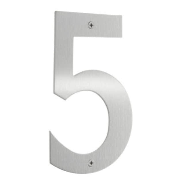Beslagsboden Rustfri Husnummer H15cm Børstet stål / 5 Beslagsboden Husnummer SM-B945