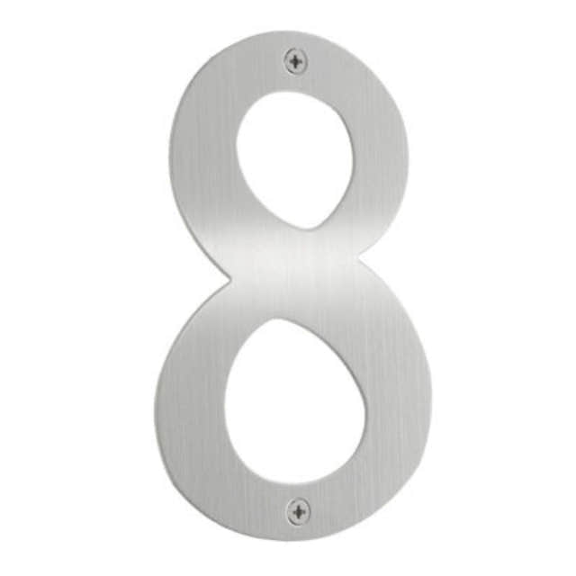 Beslagsboden Rustfri Husnummer H15cm Børstet stål / 8 Beslagsboden Husnummer SM-B948