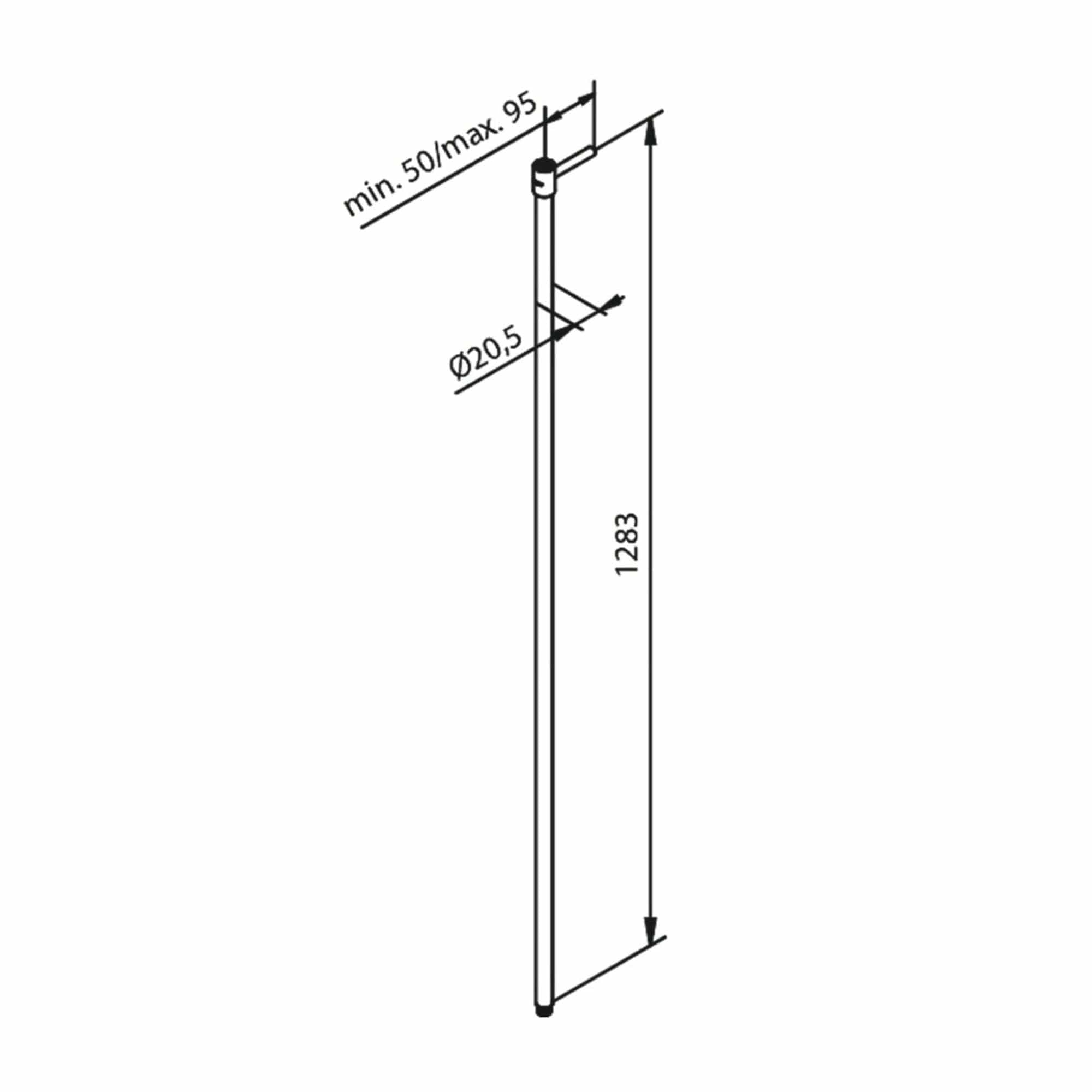 Damixa Dusjstang 1300mm Damixa Dusjtilbehør