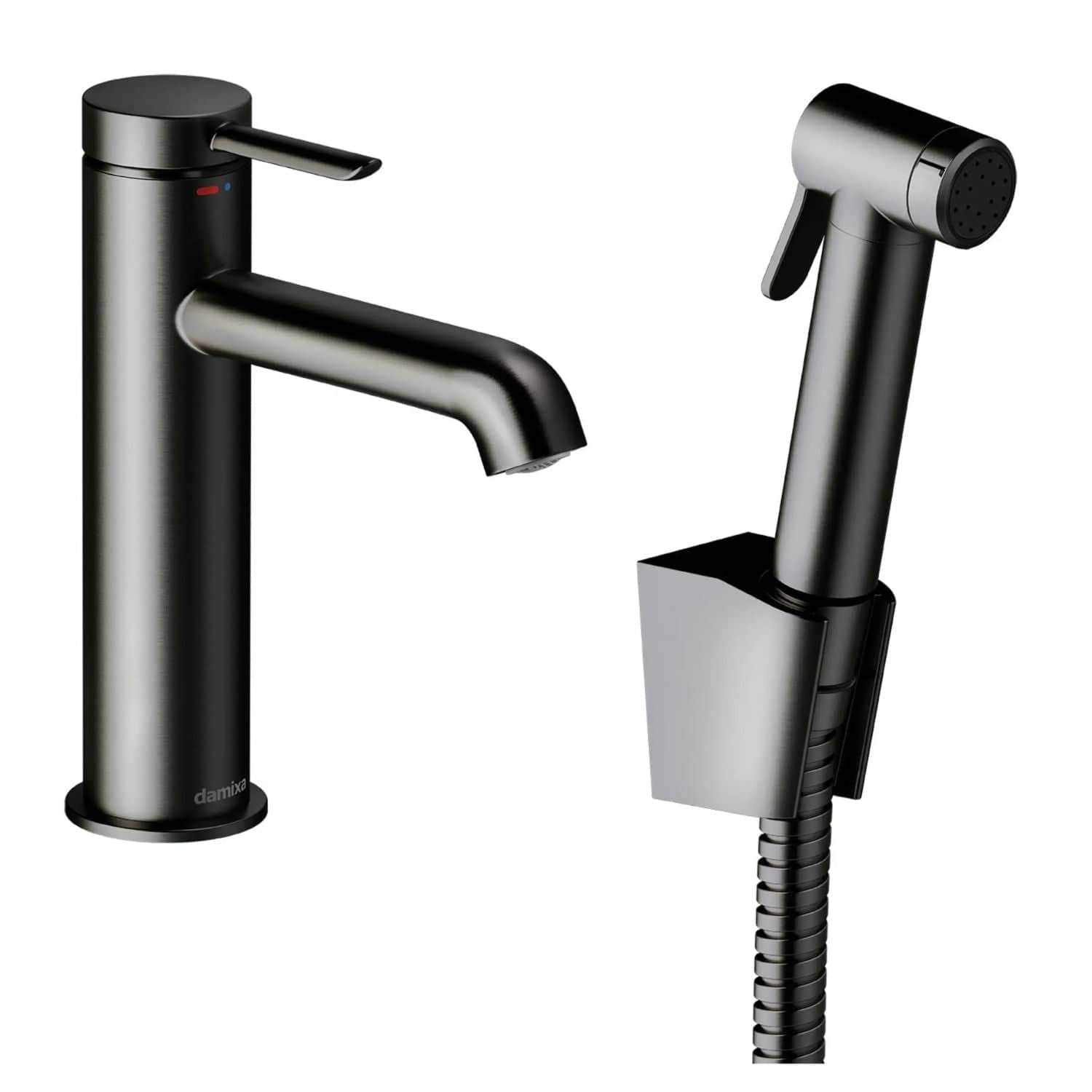 Damixa Iris Servantbatteri med Sidedusj Børstet grafitt Damixa Servantbatteri KO-9103055