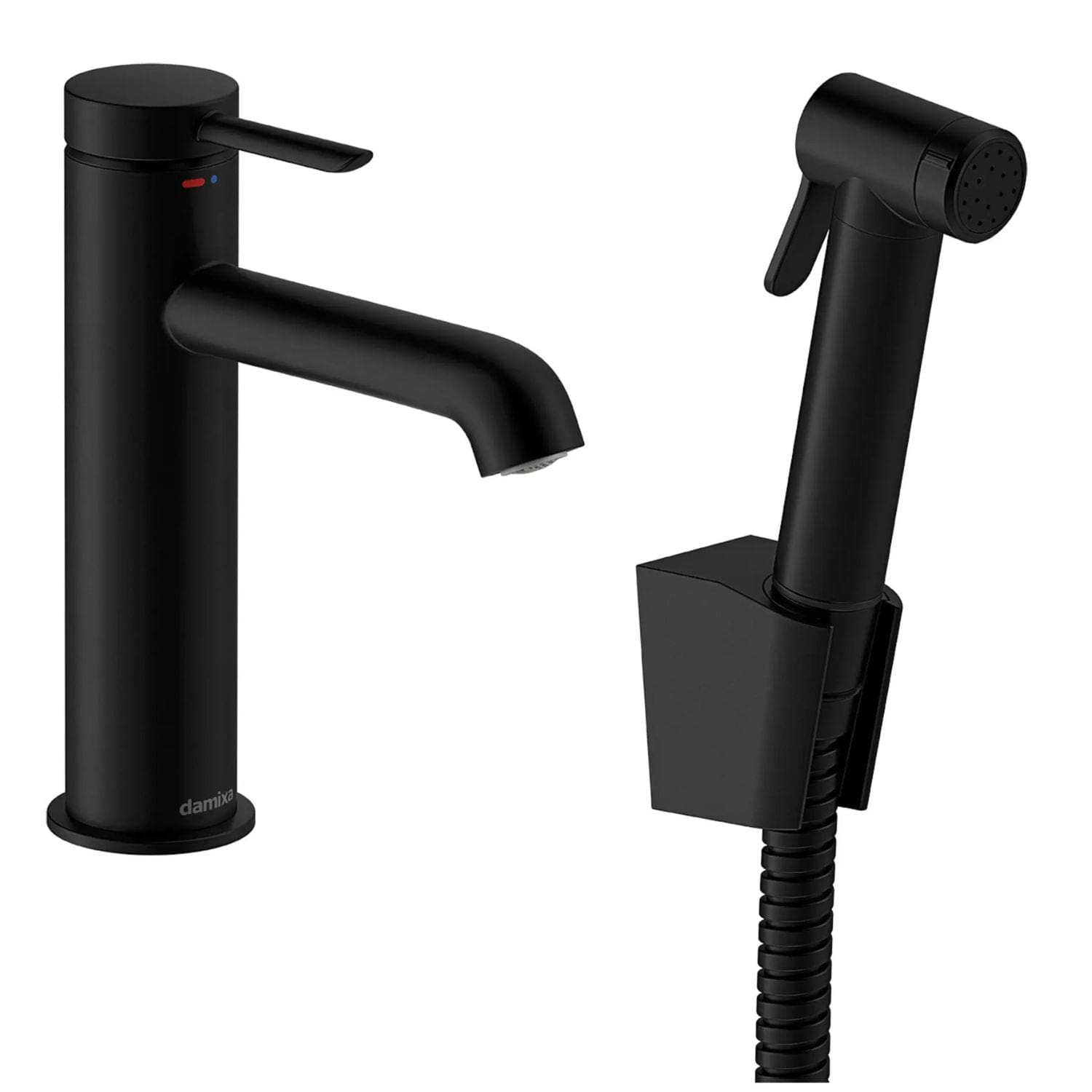 Damixa Iris Servantbatteri med Sidedusj Svart matt Damixa Servantbatteri KO-9103061