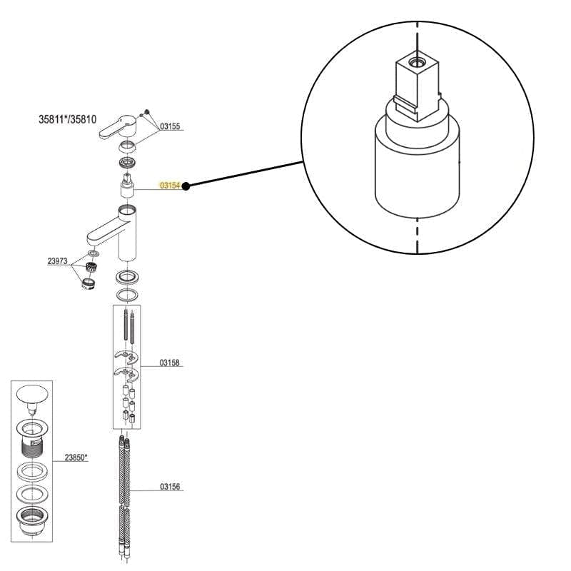 Damixa Keramisk innsats For 74086, 35810, 35811, 35813 Damixa Tilbehør blandebatteri KO-0315400