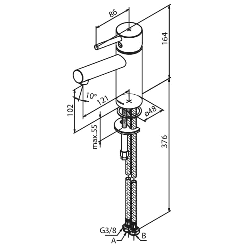 Damixa Merkur Servantbatteri Krom Krom Damixa Servantbatteri KO-1476700