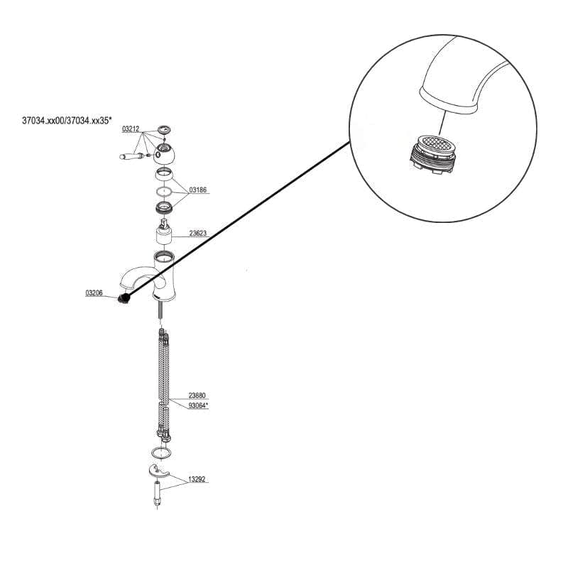 Damixa Perlator for 37034/37821/67128 Damixa Tilbehør blandebatteri KO-0320600