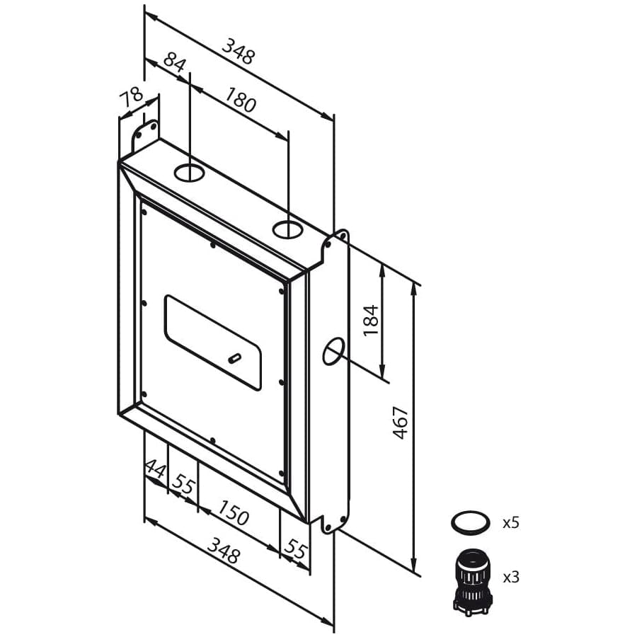 Damixa Sikkerhetsboks for Innbygging Servantbatteri Damixa Blandebatteri innbygging KO-4844300