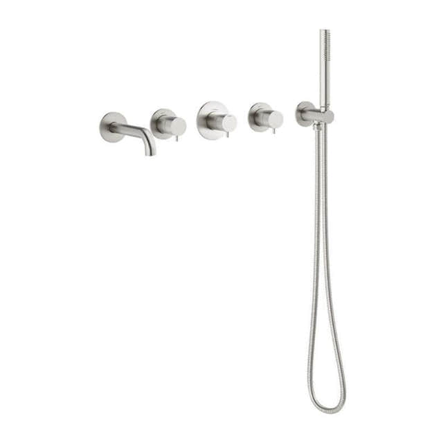 Damixa Silhouet BS 2 Badekararmatur med tut Børstet stål Damixa Badekararmatur KO-5705246