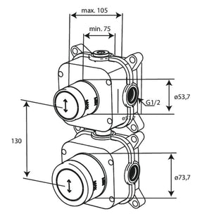 Damixa Skjult Termostat 2-veis avleder
