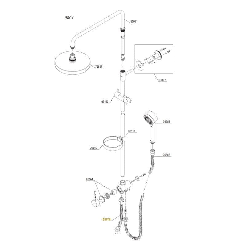 Damixa Slange for 76517. 800 mm Damixa Reservedel blandebatteri KO-0317800