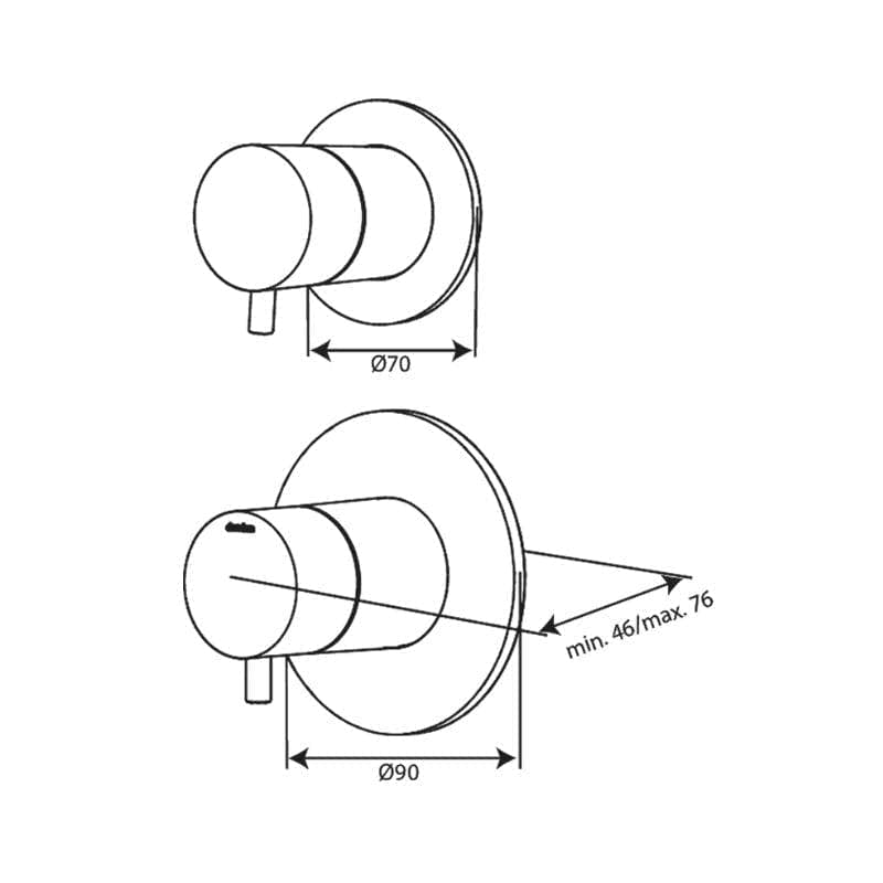 Damixa Termostat 2-veis avleder Damixa Blandebatteri innbygging