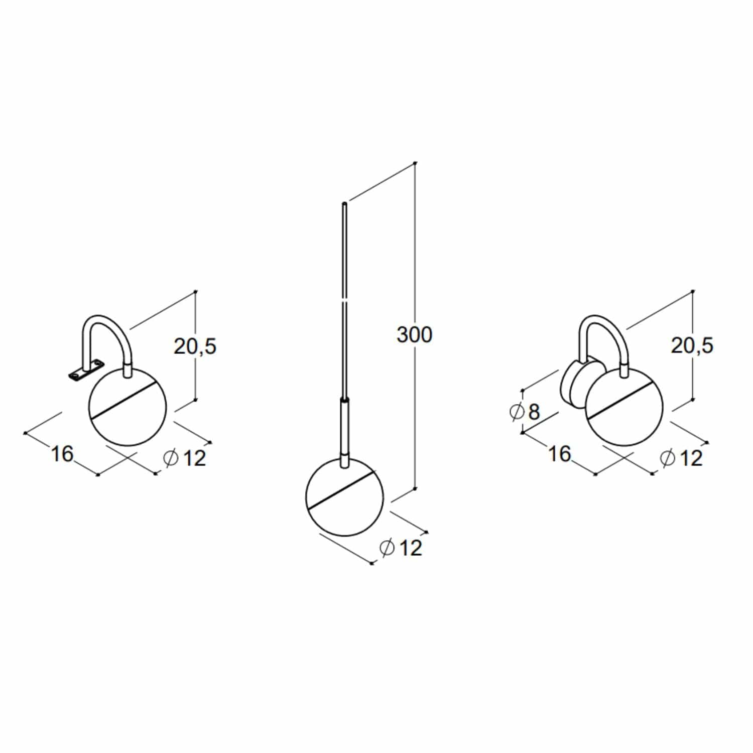 Dansani Bright lampe (3-i-1) LED Ø120mm Svart matt Dansani Baderomsbelysning DA-190304490