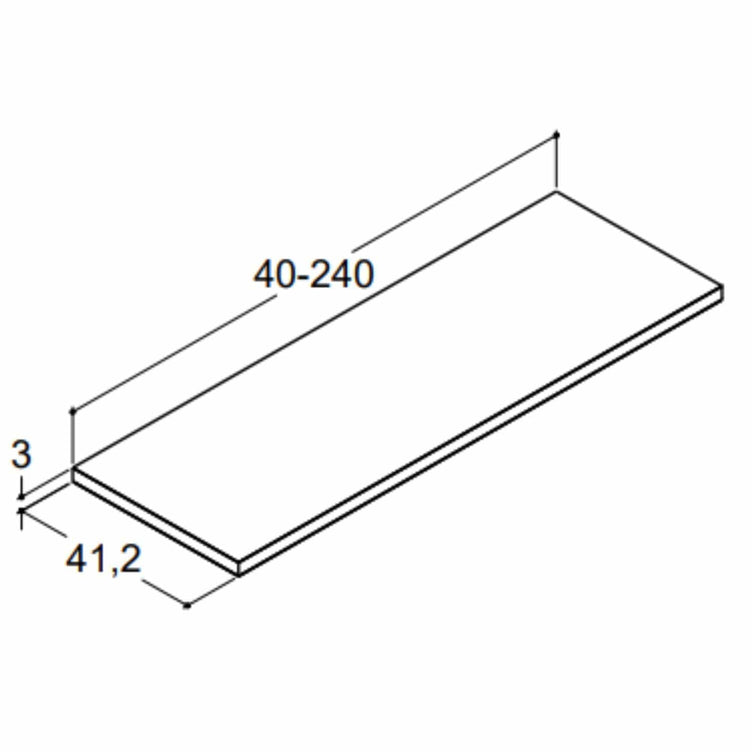 Dansani CALIDRIS Benkeplate B40-240xH3xD41cm