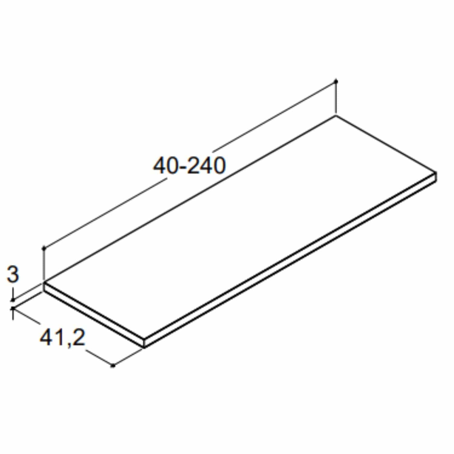 Dansani Calidris benkeplate D41,2 B40-240cm Dansani Benkeplate bad