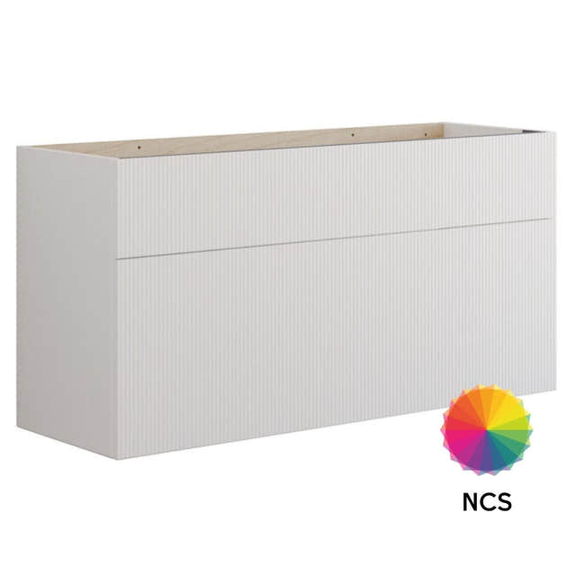 Dansani Calidris Rillet Servantskap D40cm 2 skuff ekstra høy underskuff NCS farge / 120cm dobbel Dansani Servantskap DA-C15-C099