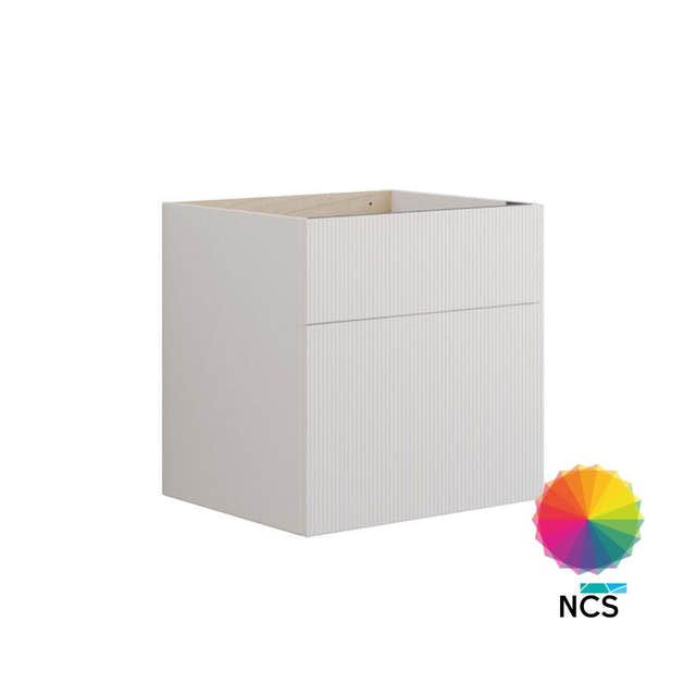 Dansani Calidris Rillet Servantskap D50cm 2 skuff ekstra høy underskuff NCS farge / 60cm Dansani Servantskap DA-C26-C099