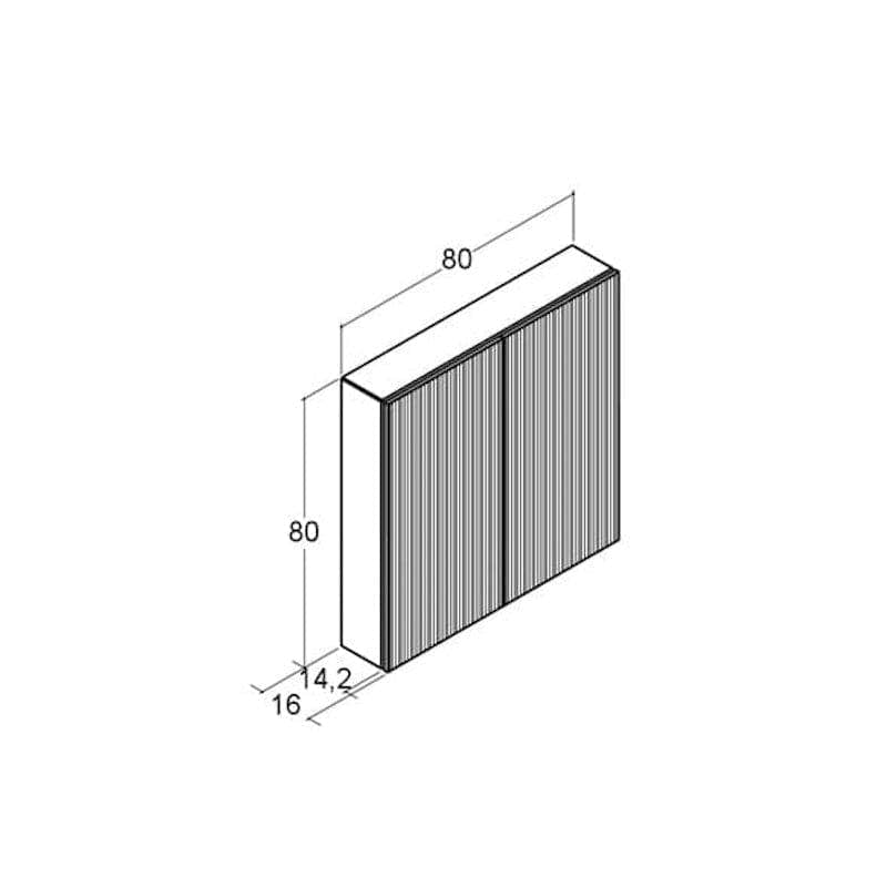 Dansani Calidris Rillet Skap 2 dører D16cm NCS farge Dansani Sideskap bad DA-C34-C099
