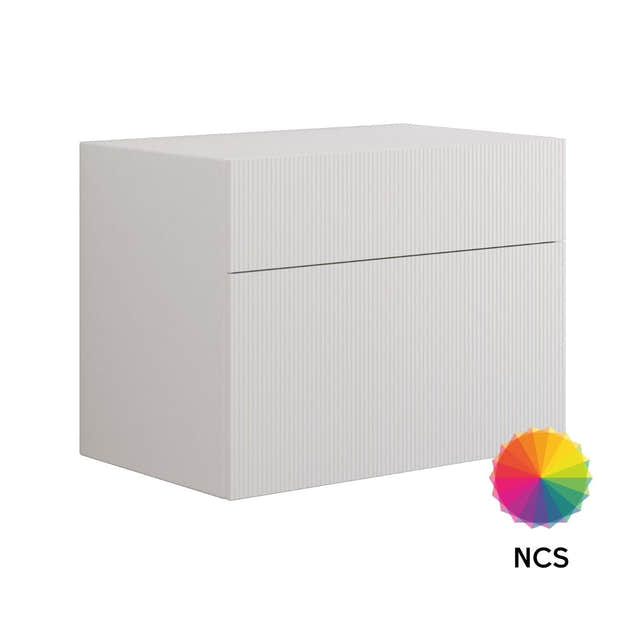 Dansani Calidris Rillet Skap 2 skuff D50cm Ekstra høy underskuff NCS farge / 80cm Dansani Sideskap bad DA-C61-C099