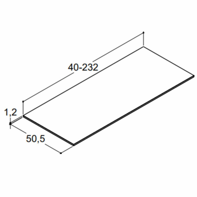 Dansani CALIDRIS Form Topplate B40-232xH1xD50cm