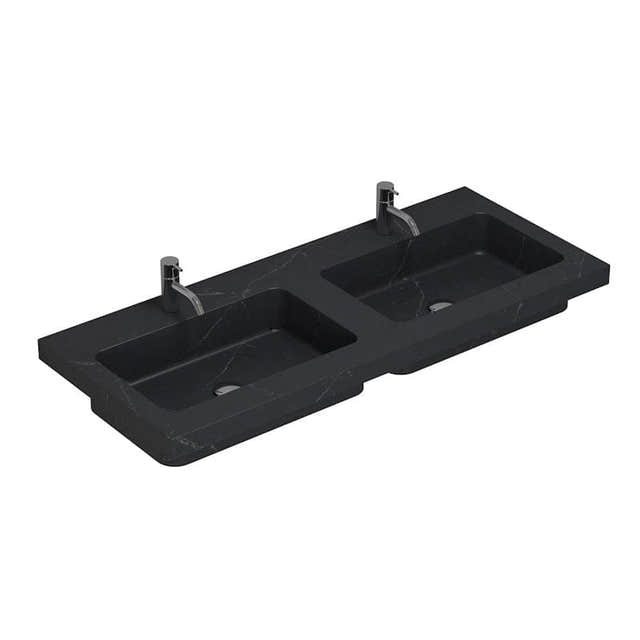 Dansani Calidris Unique Silestone Servant B60-120xH1xD50cm 120cm dobbel / Charcoal soapstone Dansani Baderomsservant DA-631722215