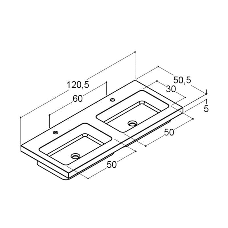 Dansani Calidris Unique Silestone Servant B60-120xH1xD50cm Dansani Baderomsservant