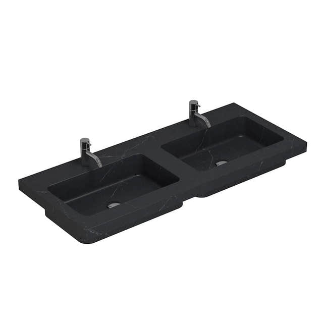 Dansani Calidris Unique Silestone servant måltilpasset D50,5 H1,2cm Charcoal soapstone / 120cm dobbel Dansani Baderomsservant DA-631712515