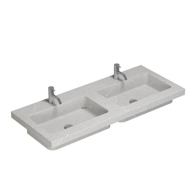 Dansani Calidris Unique Silestone servant måltilpasset D50,5 H1,2cm Desert silver / 180cm dobbel Dansani Baderomsservant DA-631718513