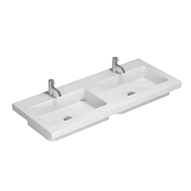 Dansani Calidris Unique Silestone servant måltilpasset D50,5 H1,2cm Eternal statuario / 120cm dobbel Dansani Baderomsservant DA-631712512