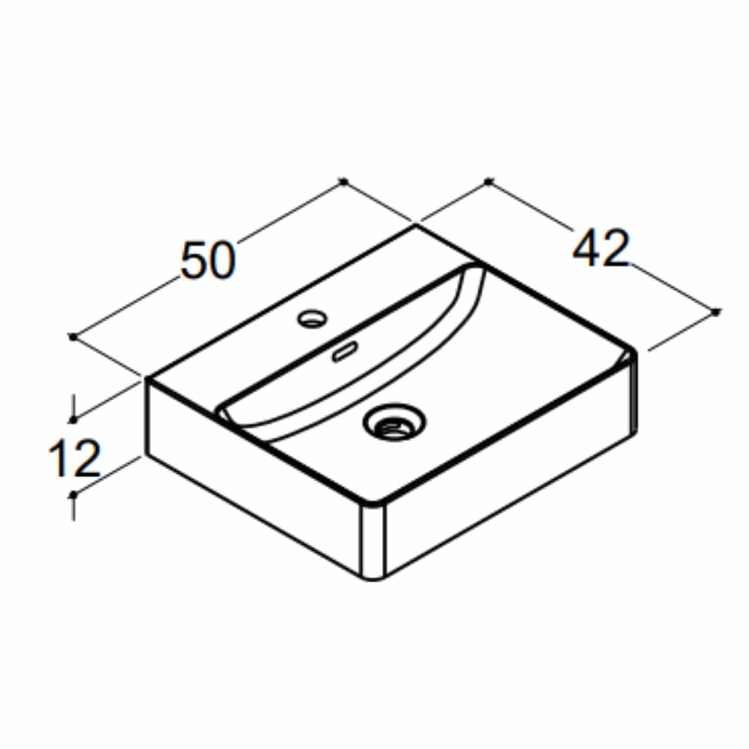 Dansani Cube Servant Ø50cm, porselen Hvit blank Dansani Baderomsservant DA-101305003