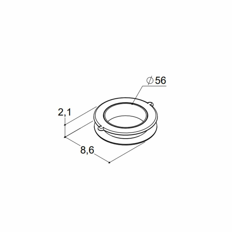 Dansani Dekkring Ø56mm Dansani Tilbehør baderomsinnredning DA-9513