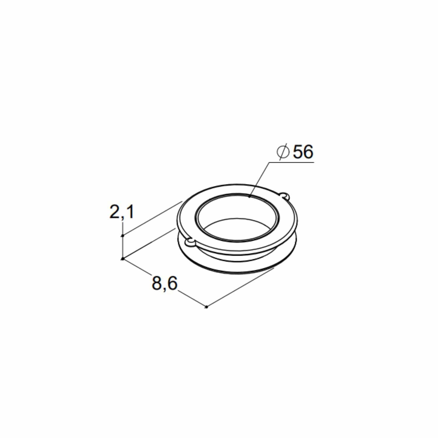 Dansani Dekkring Ø56mm Dansani Tilbehør baderomsinnredning DA-9513