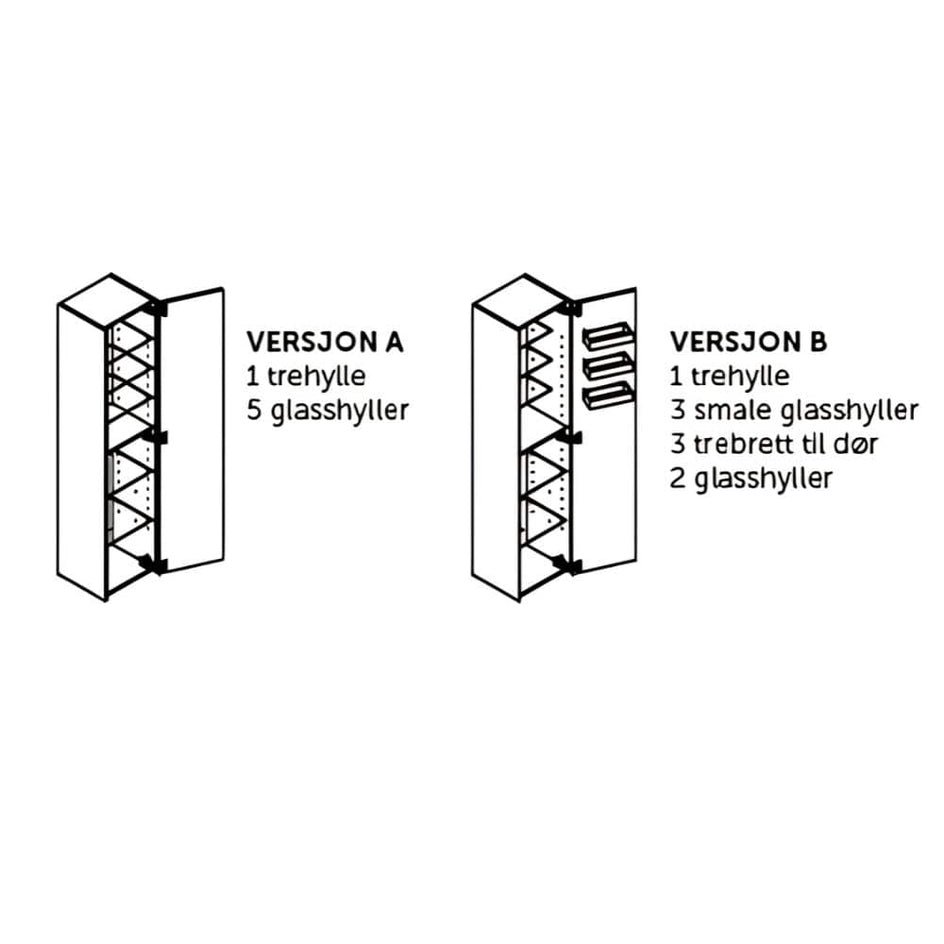 Dansani FRAME Høyskap 1 dør Dansani Høyskap bad