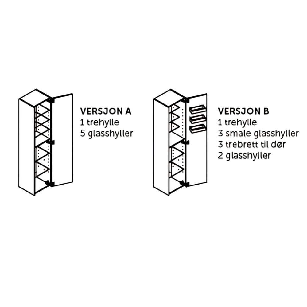 Dansani FRAME Høyskap 1 dør Dansani Høyskap bad