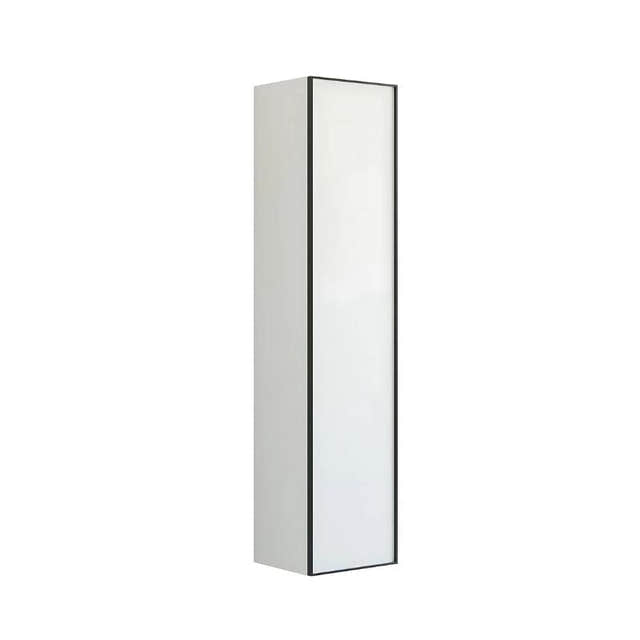 Dansani Inzo Alu-ramme svart Høyskap 1 dør Ver. A B40xH176x35cm Hvit matt / Høyre hengslet Dansani Høyskap bad DA-U47-8110