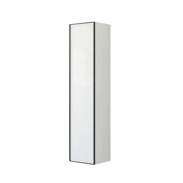 Dansani Inzo Alu-ramme svart Høyskap 1 dør Ver. A B40xH176x35cm Hvit matt / Venstre hengslet Dansani Høyskap bad DA-U47-8210