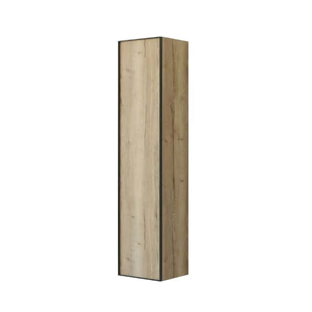 Dansani Inzo Alu-ramme svart Høyskap 1 dør Ver. A B40xH176x35cm Natur eik / Venstre hengslet Dansani Høyskap bad DA-U47-8249