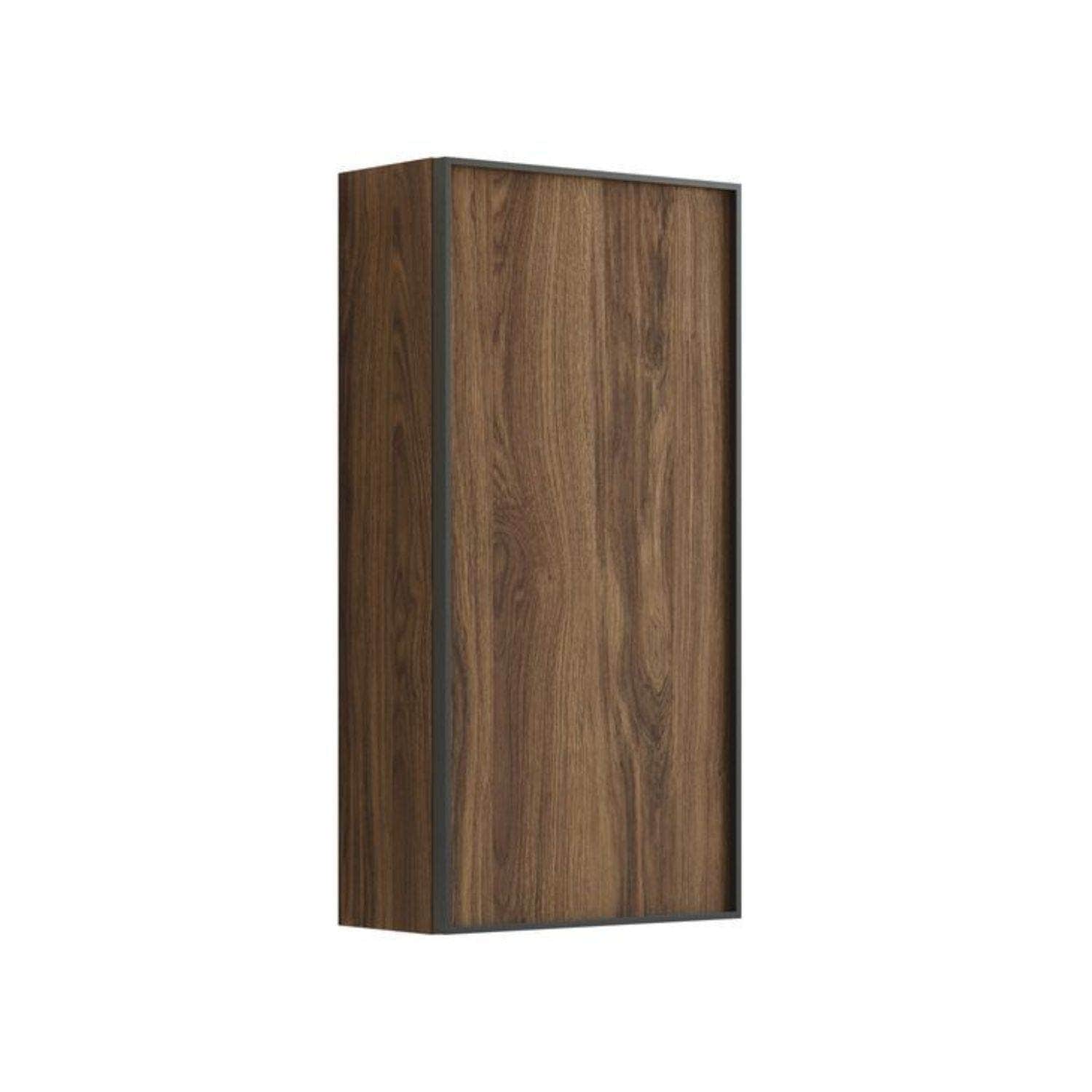Dansani Inzo Alu-ramme svart Overskap 1 dør B40xH80xD19cm Brun eik / Høyre hengslet Dansani Sideskap bad DA-U42-8152