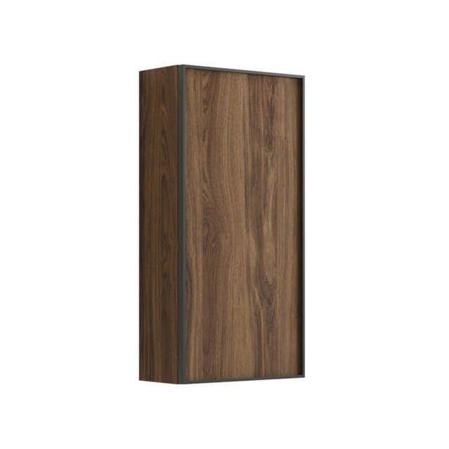 Dansani Inzo Alu-ramme svart Overskap 1 dør B40xH80xD19cm Brun eik / Høyre hengslet Dansani Sideskap bad DA-U42-8152