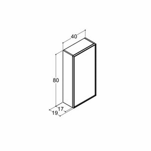 Dansani Inzo Urban Alu-ramme svart Overskap 1 dør B40xH80xD19cm