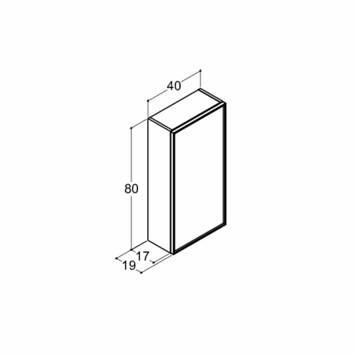 Dansani Inzo Alu-ramme svart Overskap 1 dør B40xH80xD19cm Dansani Sideskap bad