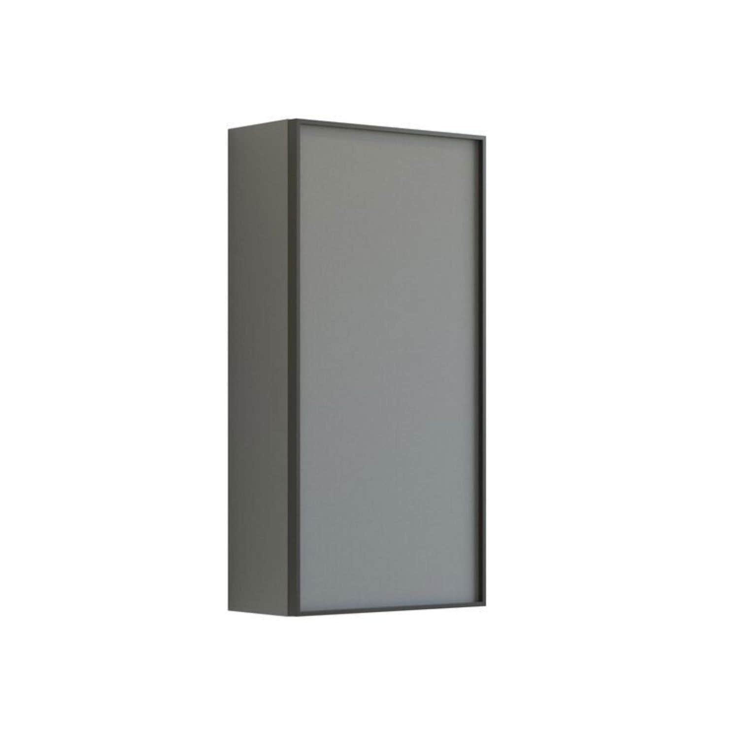Dansani Inzo Alu-ramme svart Overskap 1 dør B40xH80xD19cm Grå matt / Høyre hengslet Dansani Sideskap bad DA-U42-8103