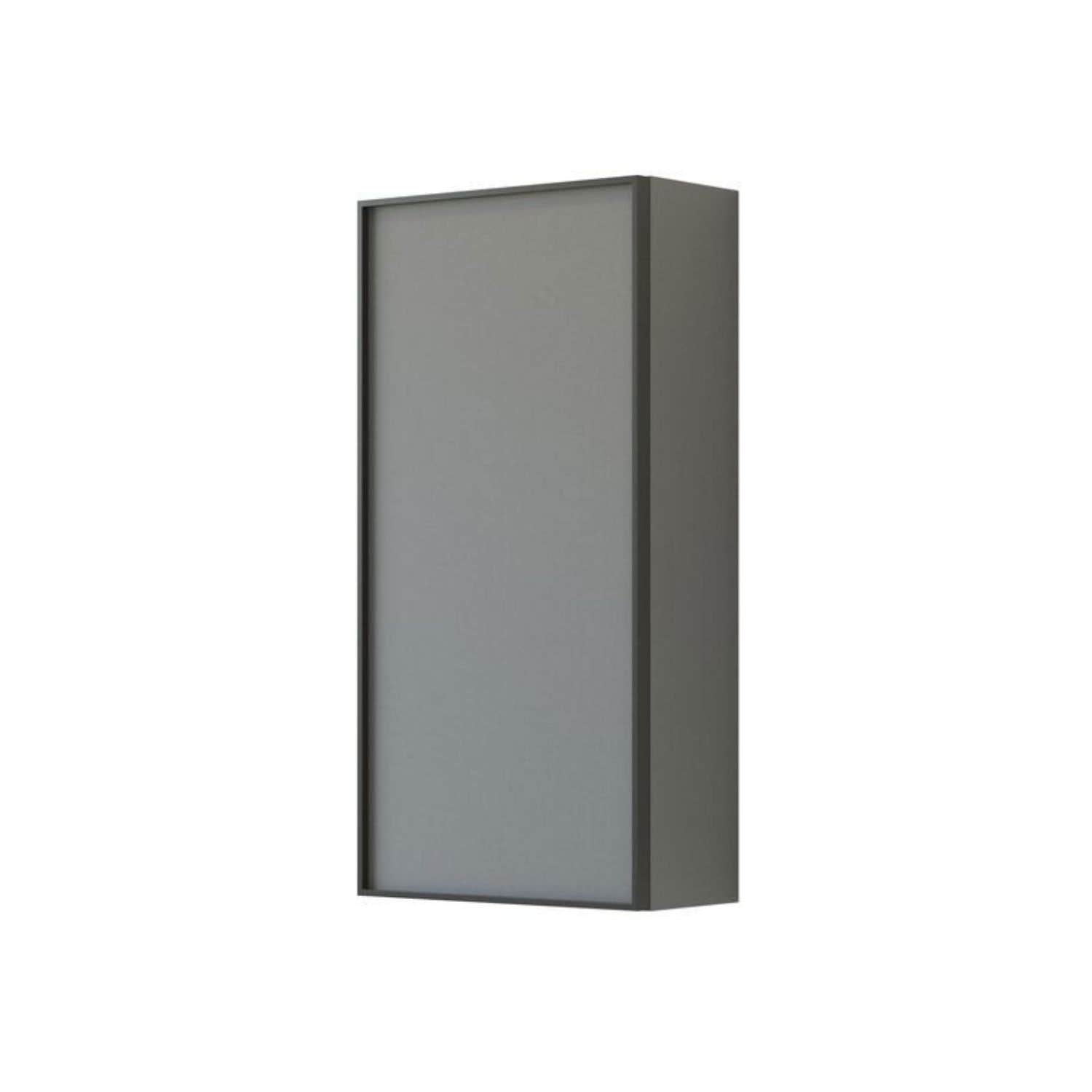 Dansani Inzo Alu-ramme svart Overskap 1 dør B40xH80xD19cm Grå matt / Venstre hengslet Dansani Sideskap bad DA-U42-8203