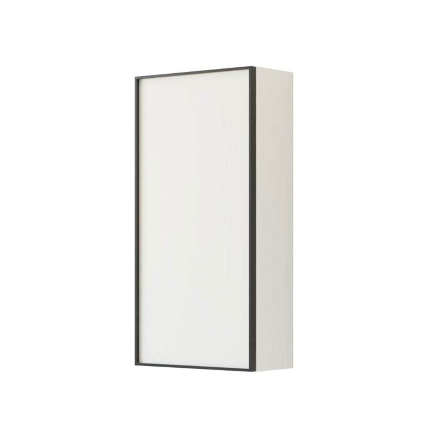 Dansani Inzo Alu-ramme svart Overskap 1 dør B40xH80xD19cm Hvit matt / Venstre hengslet Dansani Sideskap bad DA-U42-8210