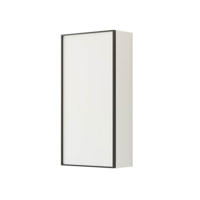 Dansani Inzo Alu-ramme svart Overskap 1 dør B40xH80xD19cm Hvit matt / Venstre hengslet Dansani Sideskap bad DA-U42-8210