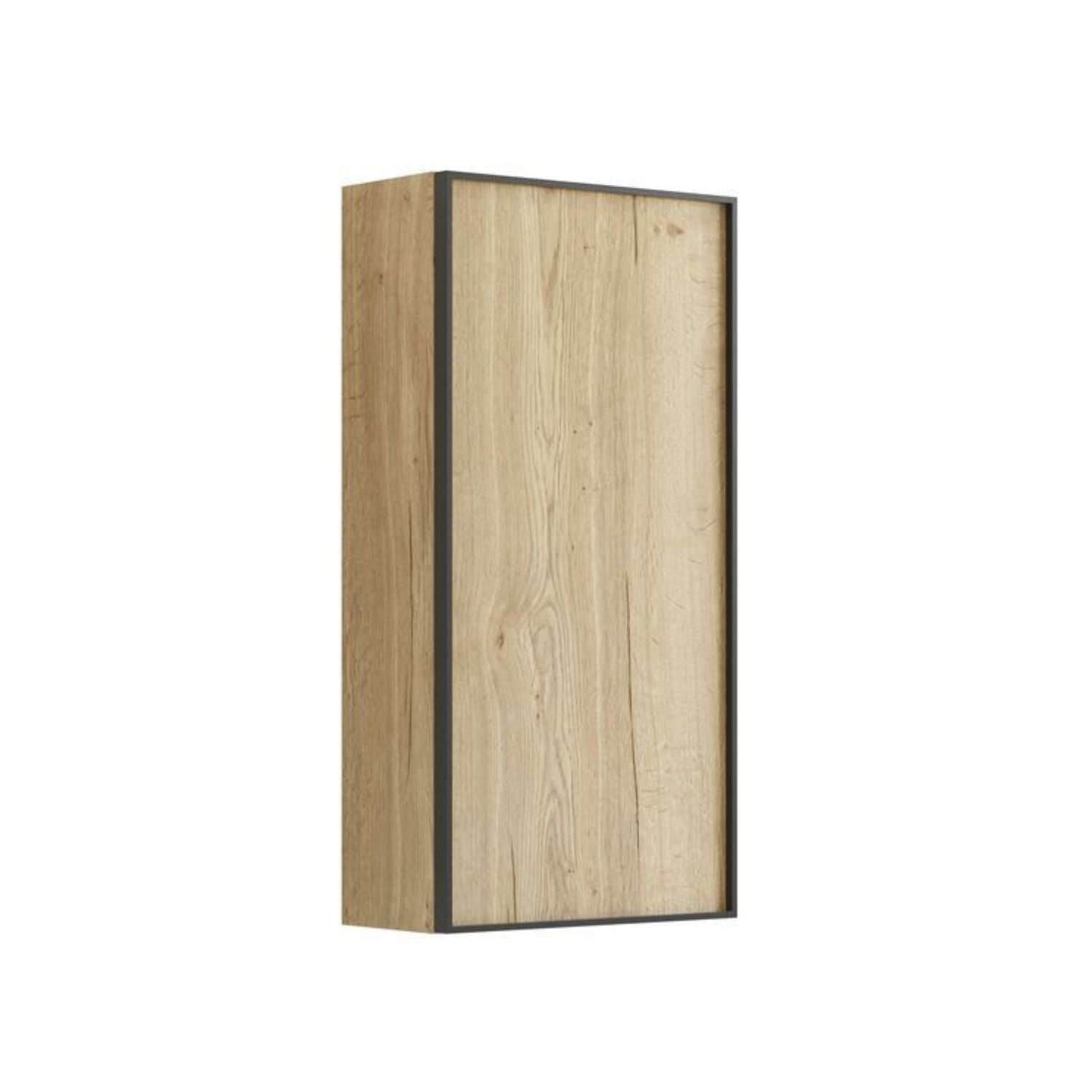 Dansani Inzo Alu-ramme svart Overskap 1 dør B40xH80xD19cm Natur eik / Høyre hengslet Dansani Sideskap bad DA-U42-8149