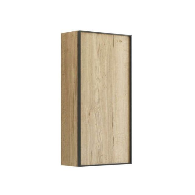 Dansani Inzo Alu-ramme svart Overskap 1 dør B40xH80xD19cm Natur eik / Høyre hengslet Dansani Sideskap bad DA-U42-8149
